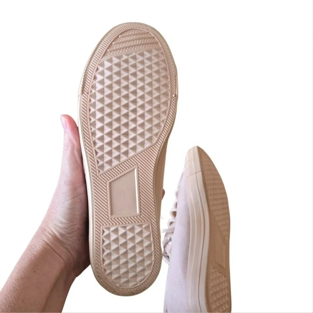 Summer Walking Shoe Feminine Size 9 Pink‎ Sneaker Suede Lace Up Blush Coquette